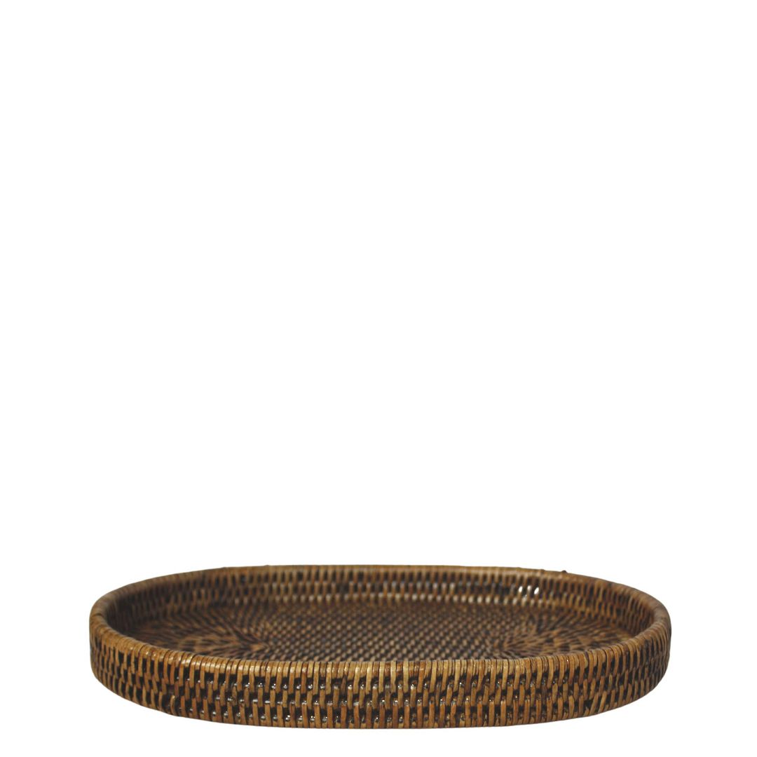RATTAN OVAL TRAY BROWN MED image 1